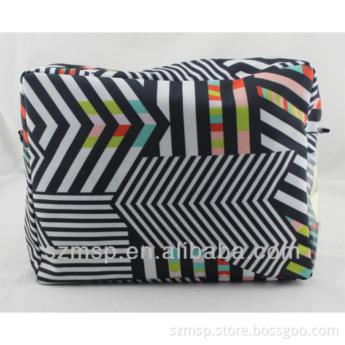 colorful strip printing nylon function message storage bag, documents save bag